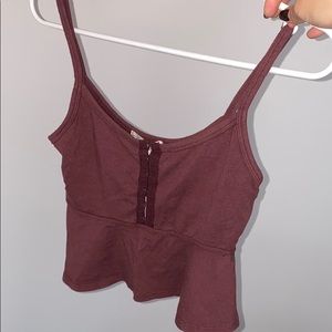All new UO burgundy crop top with hook closure